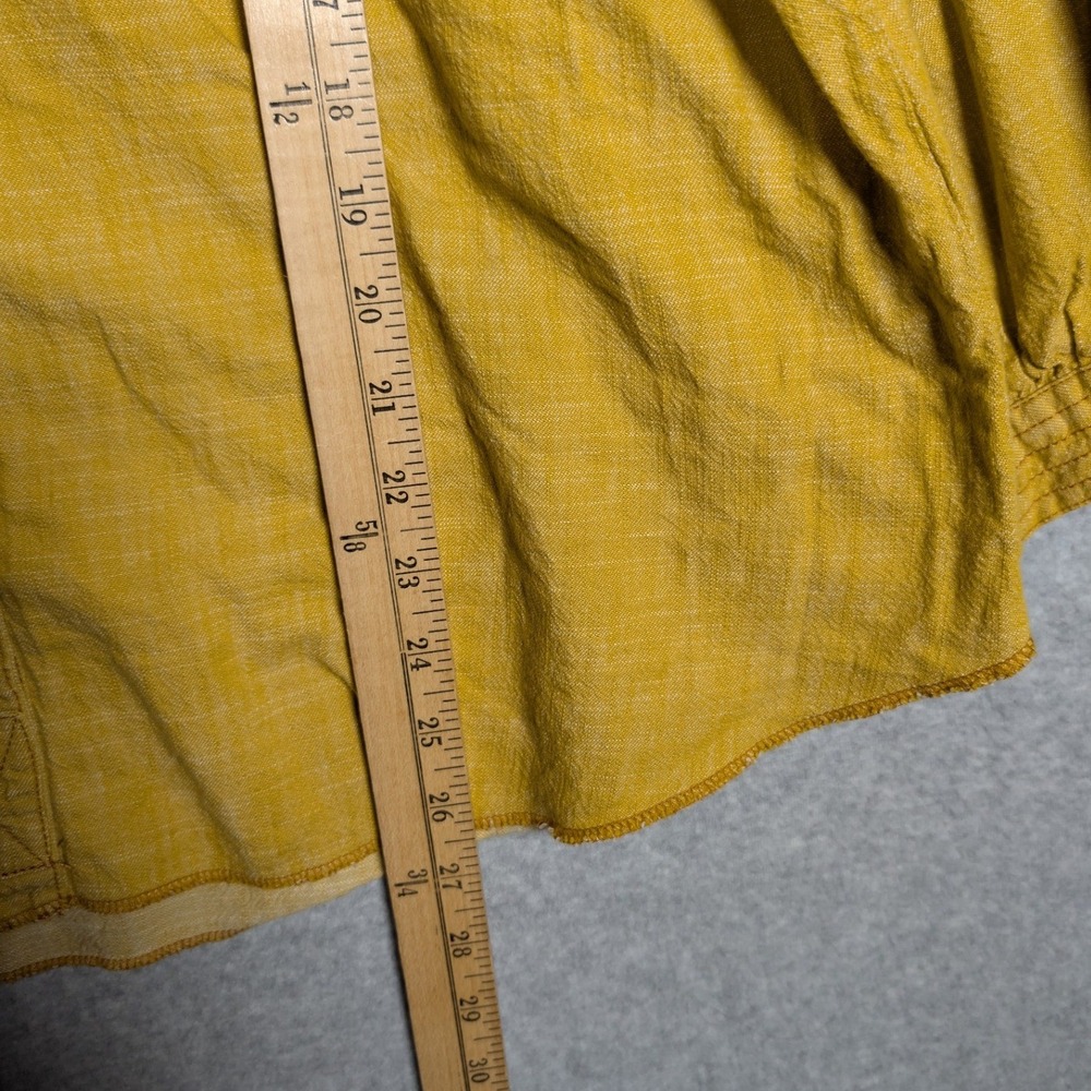 Ivy Main Womens Shirt Large Mustard Yellow Cotton Western Snap Button Rustic - Picture 8 of 15